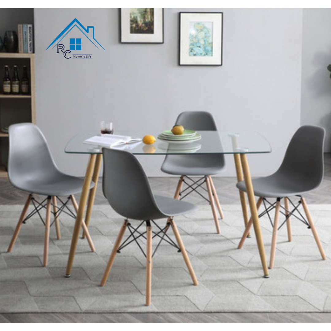 Comedor Roun Rectangular Oval 120x80cm - 4 Sillas Eames