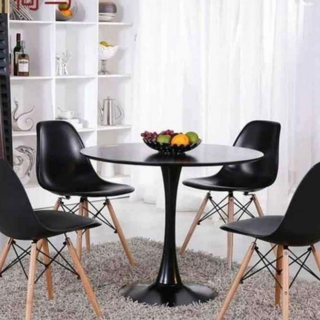 Mesa Tulip Redonda Negra 80cm