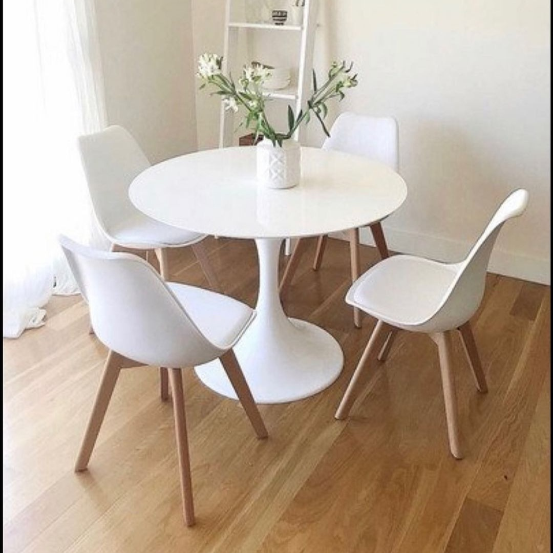 Mesa Tulip Redonda Blanca 80cm