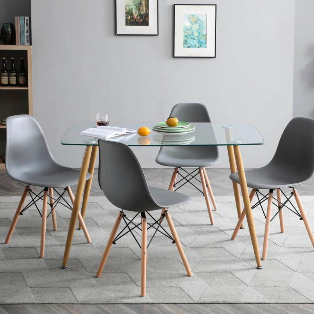Mesa Rectangular Vidrio Oval 120x80 cm