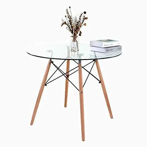 Mesa de Vidrio Eames Redonda 80cm