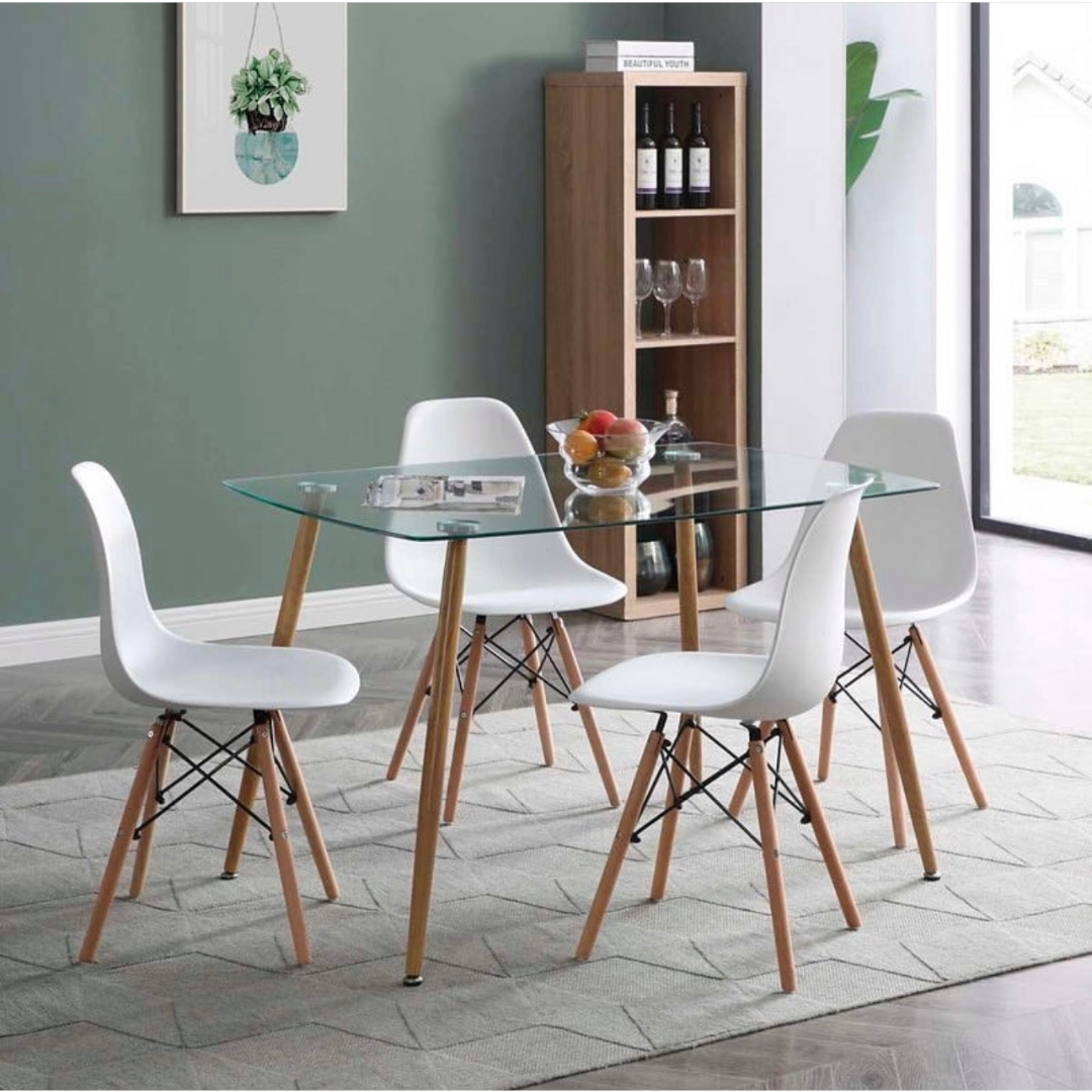 Comedor Roun Rectangular Oval 120x80cm - 4 Sillas Eames
