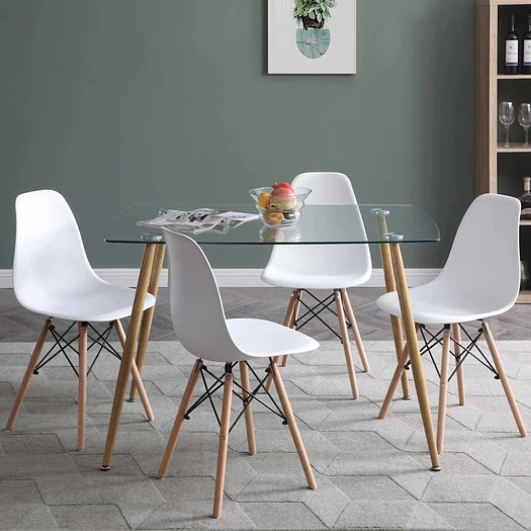 Comedor Roun Rectangular Oval 120x80cm - 4 Sillas Eames