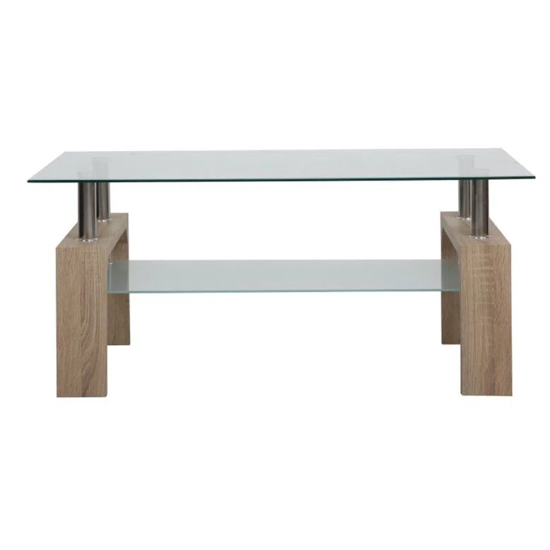 Mesa de Centro Vidrio Rectangular 100x60x45cm