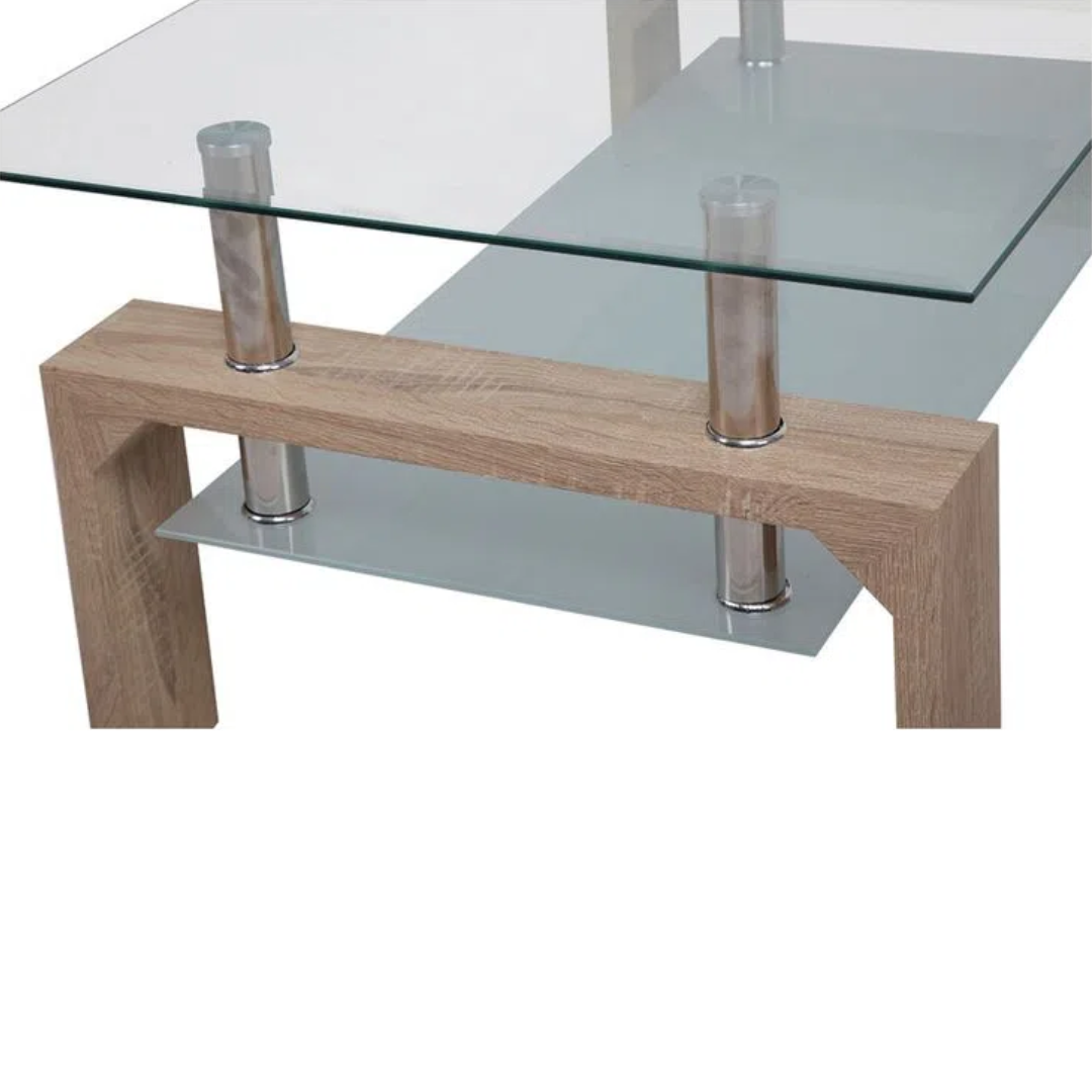 Mesa de Centro Vidrio Rectangular 100x60x45cm