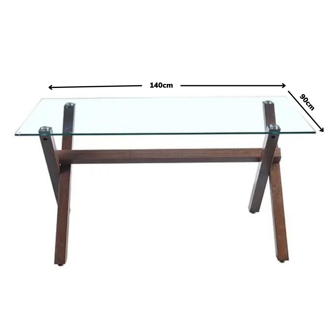 Mesa Rectangular de Vidrio 140x90cm