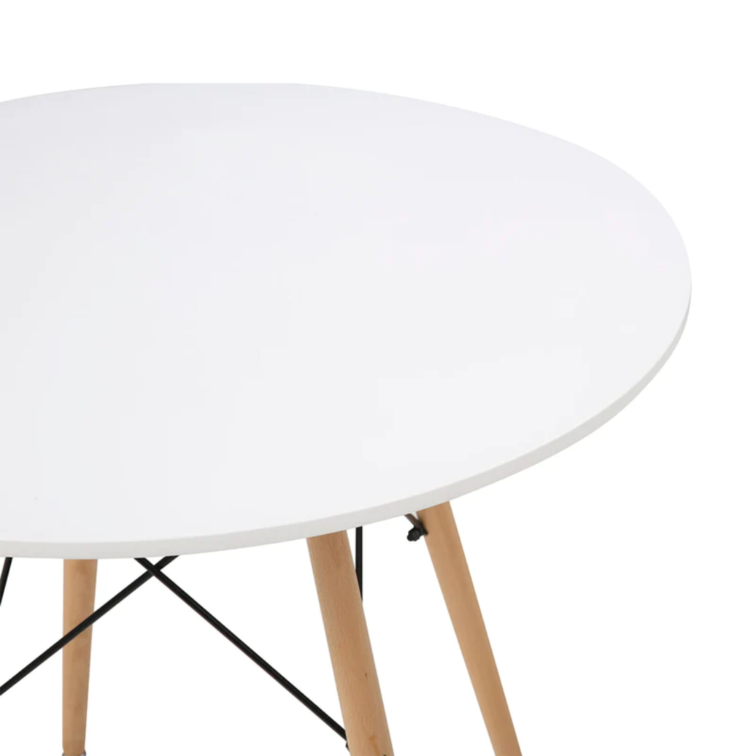 Comedor Redondo Blanco 80cm - 4 Sillas Tulip