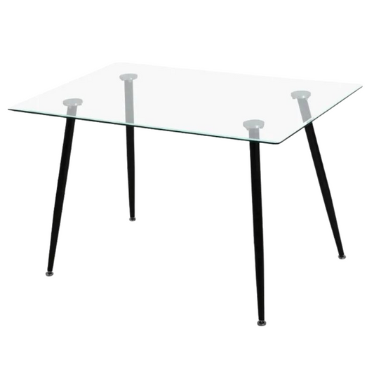 Mesa Rectangular Vidrio Negra 120cm