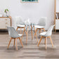 Comedor Vidrio 80 o 100cm + 4 Sillas Tulip