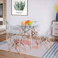 Comedor Vidrio 80cm - 4 Sillas Transparentes