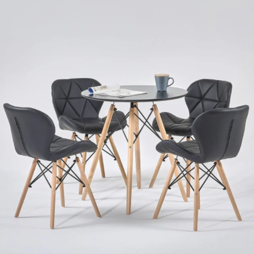 Mesa Redonda Eames Negra 80cm