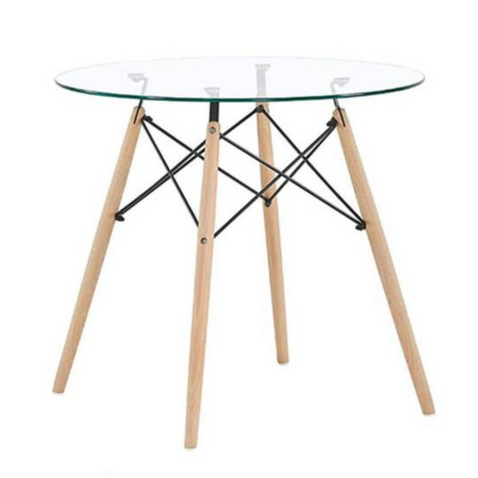 Mesa de Vidrio Eames Redonda 80cm