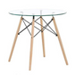 Mesa de Vidrio Eames Redonda 100cm