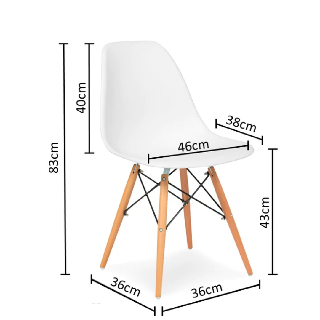 Comedor Vidrio 80cm - 4 Sillas Transparentes