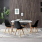 Comedor Eeames Rectangular Blanca 120x80 + Sillas 4 Tulip Acolchadas